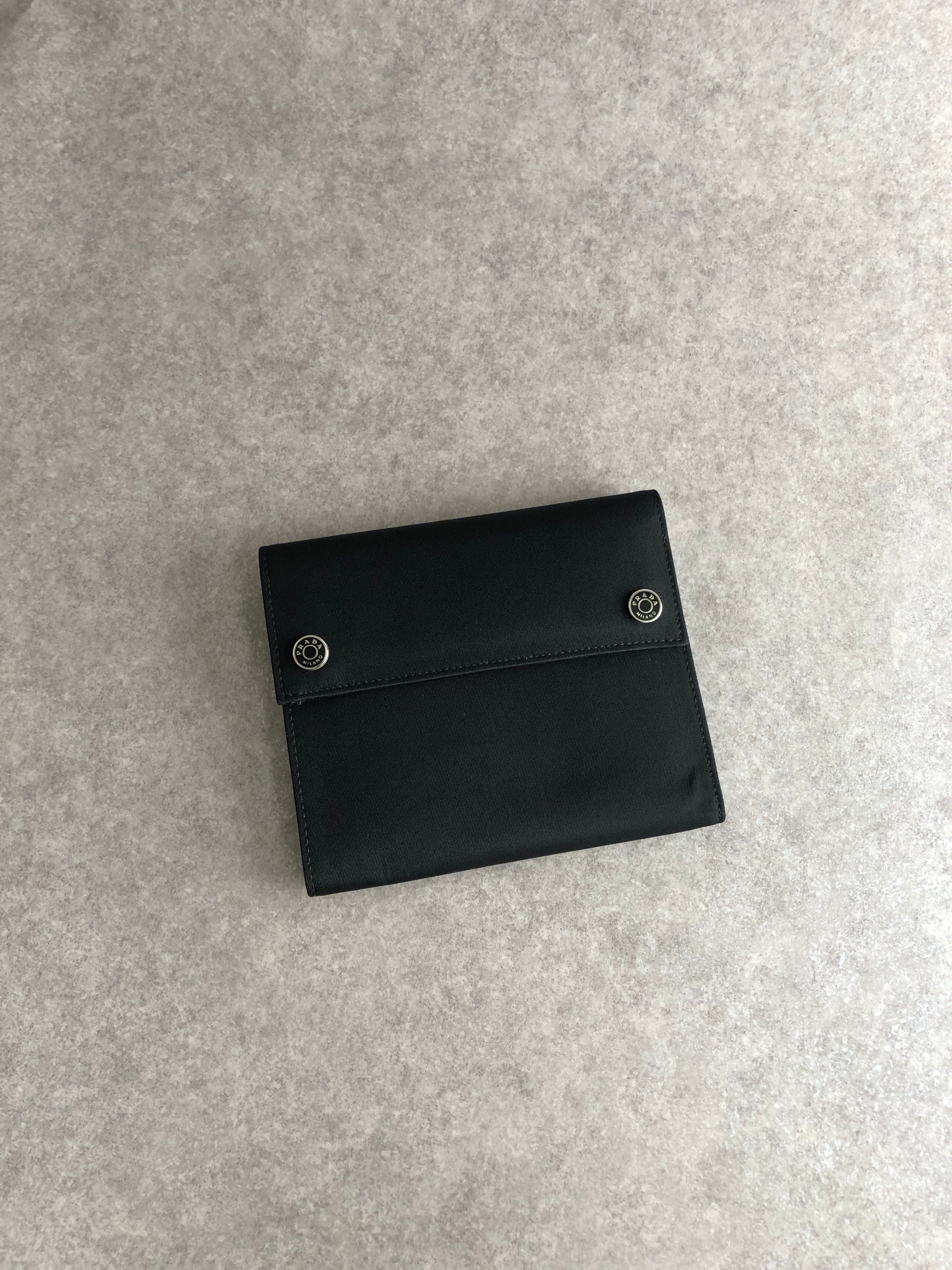 PRADA プラダ 財布 ブラック ロゴボタン ナイロン vintage ヴィンテージ オールド wsjiiz