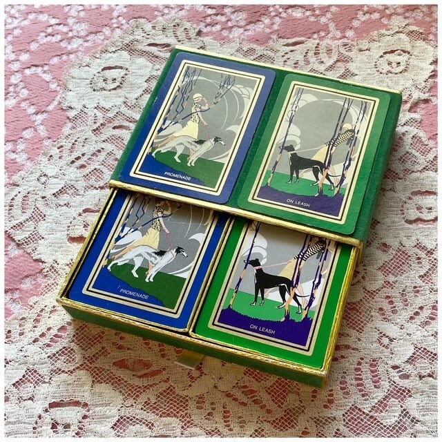 フランス買付 ヴィンテージ トランプ カードゲーム ダブルセット お