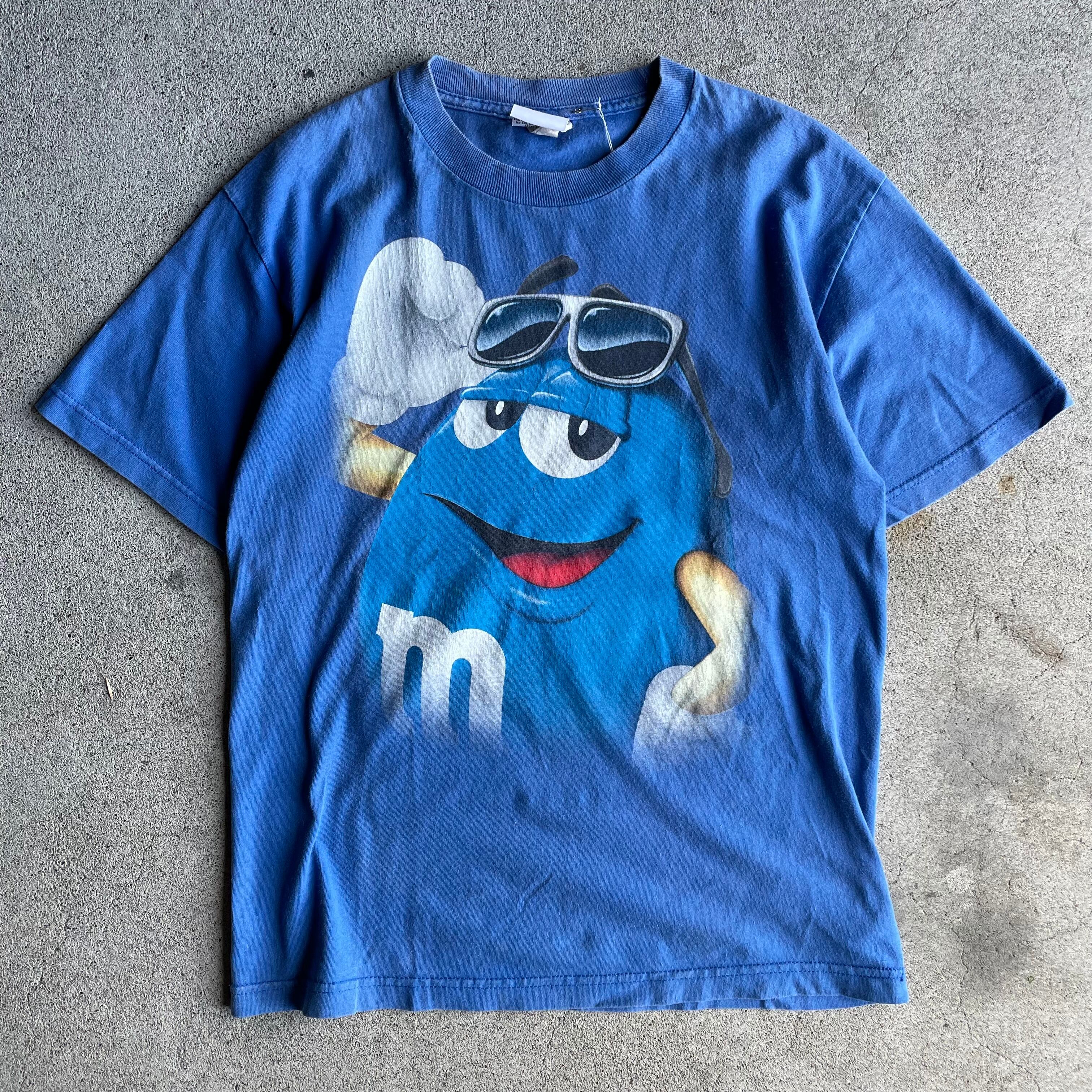"00's M&M's BLUE print t"