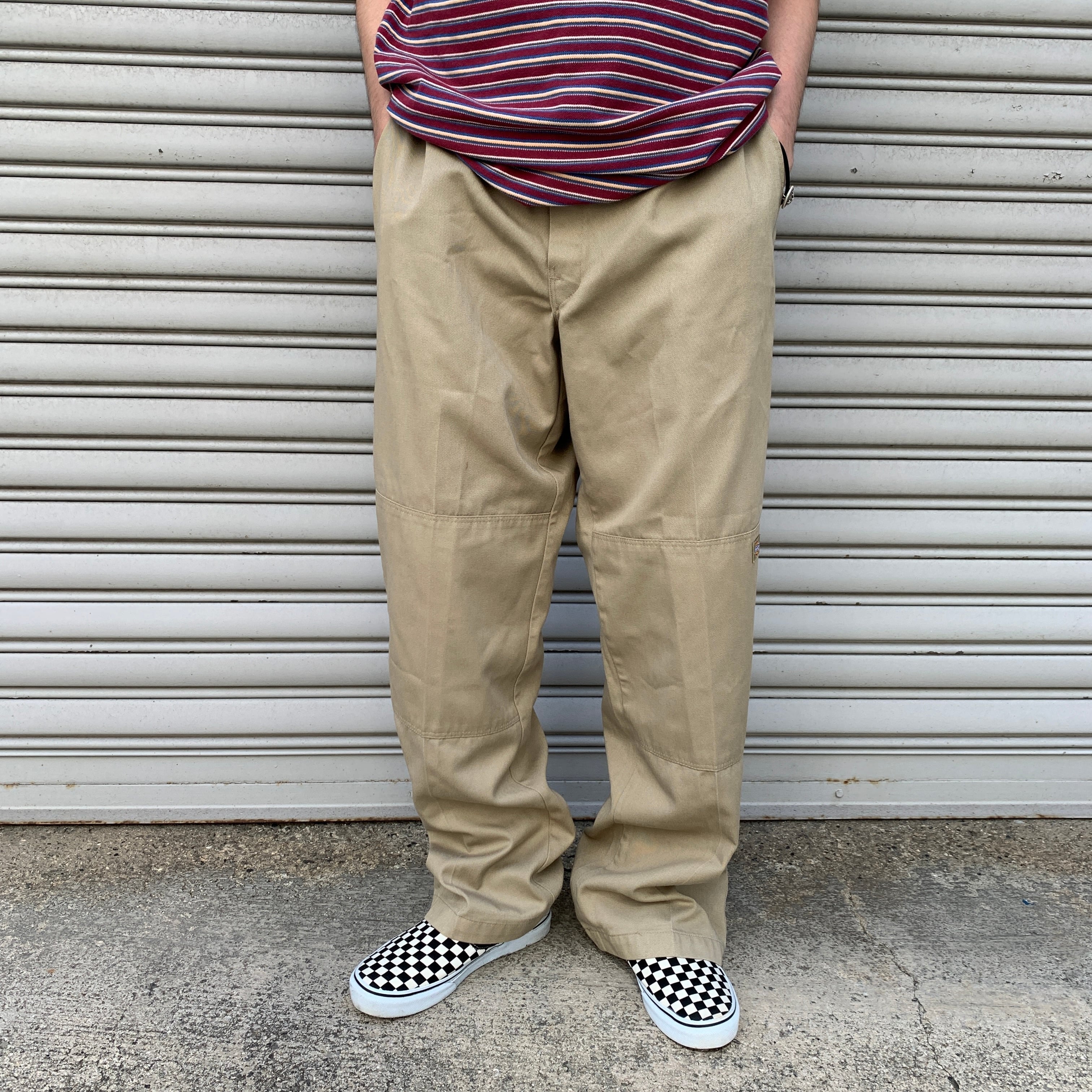 90s Dickies ダブルニーワークパンツ チノパン ベージュ W34L32 | 古着