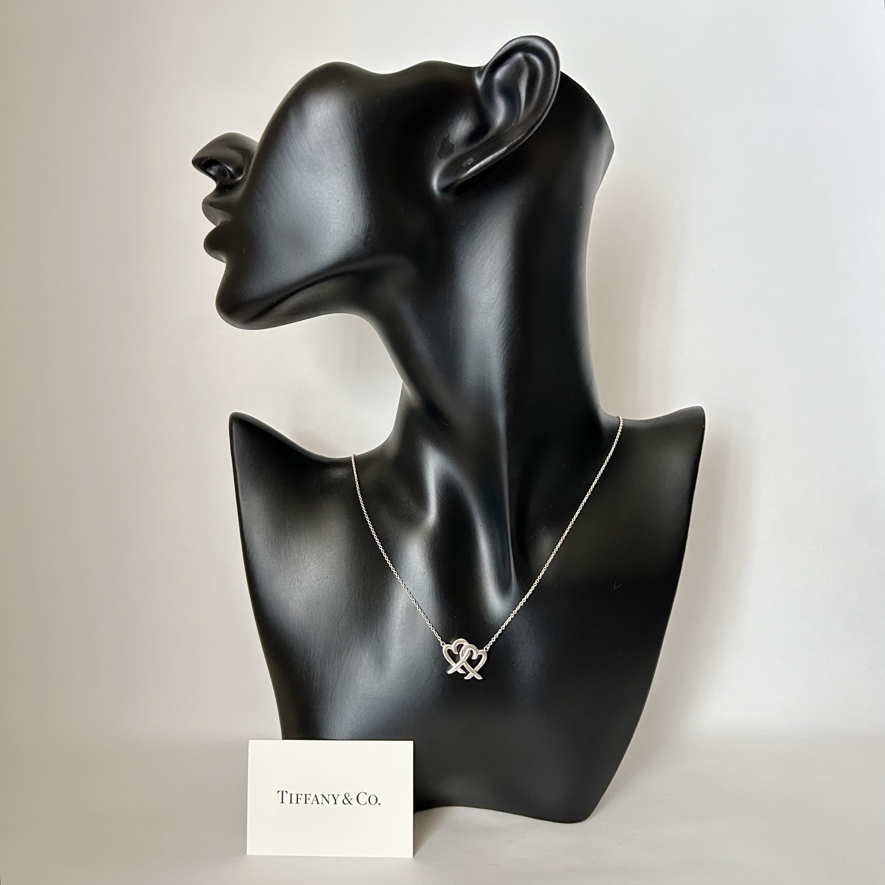 T7160】Tiffany&Co. double loving heart necklace/silver925