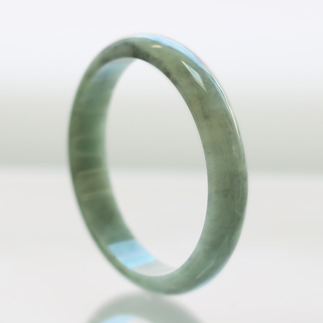 【内径 約58mm】 Marble Komaru 翡翠バングル A貨翡翠 jd_bg1441
