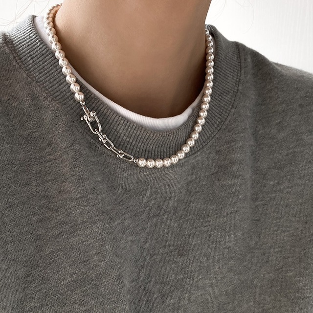 buckle pearl necklace　G176