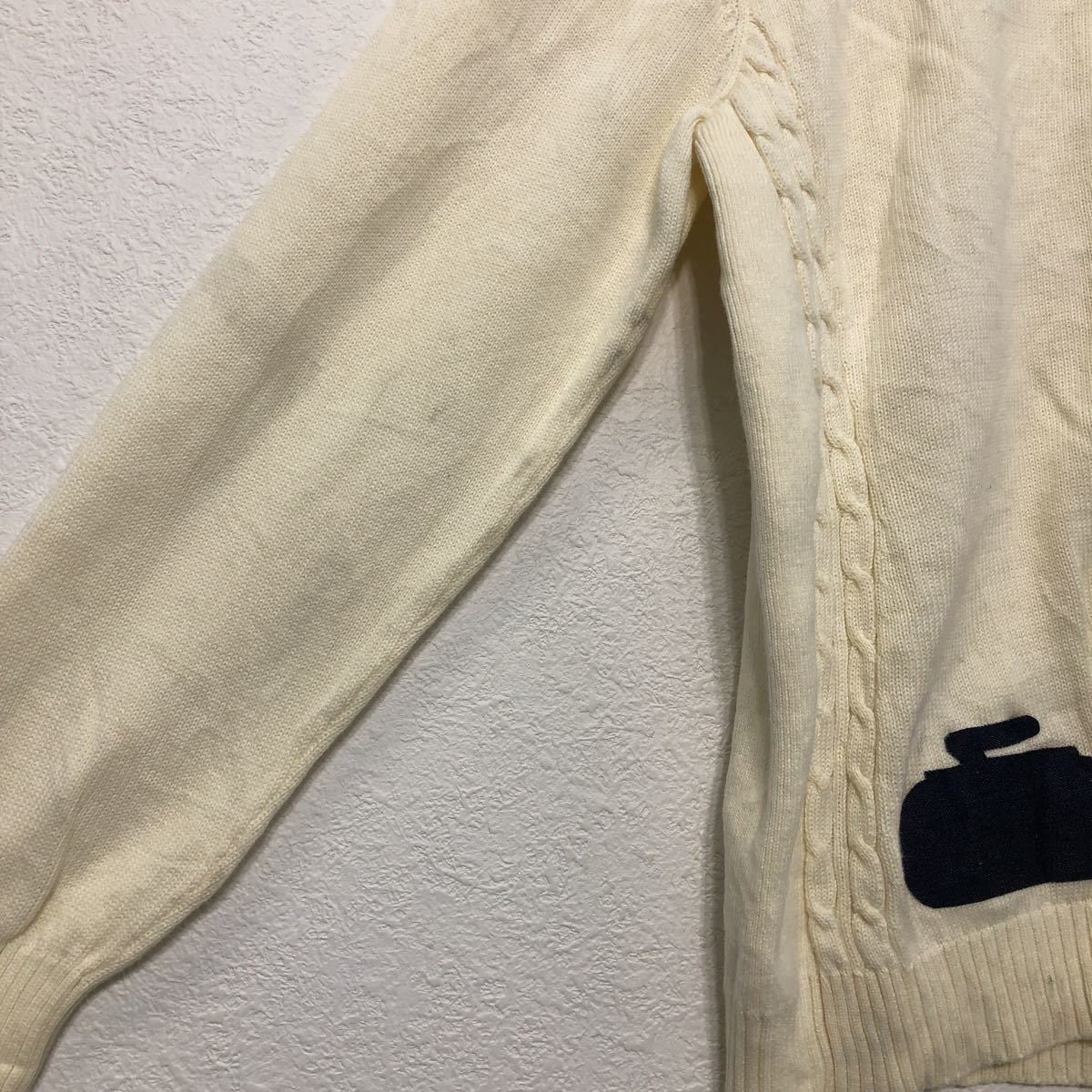 ★サンタフェ★胸ロゴ刺繍★ジップアップ★ニットブルゾン★3