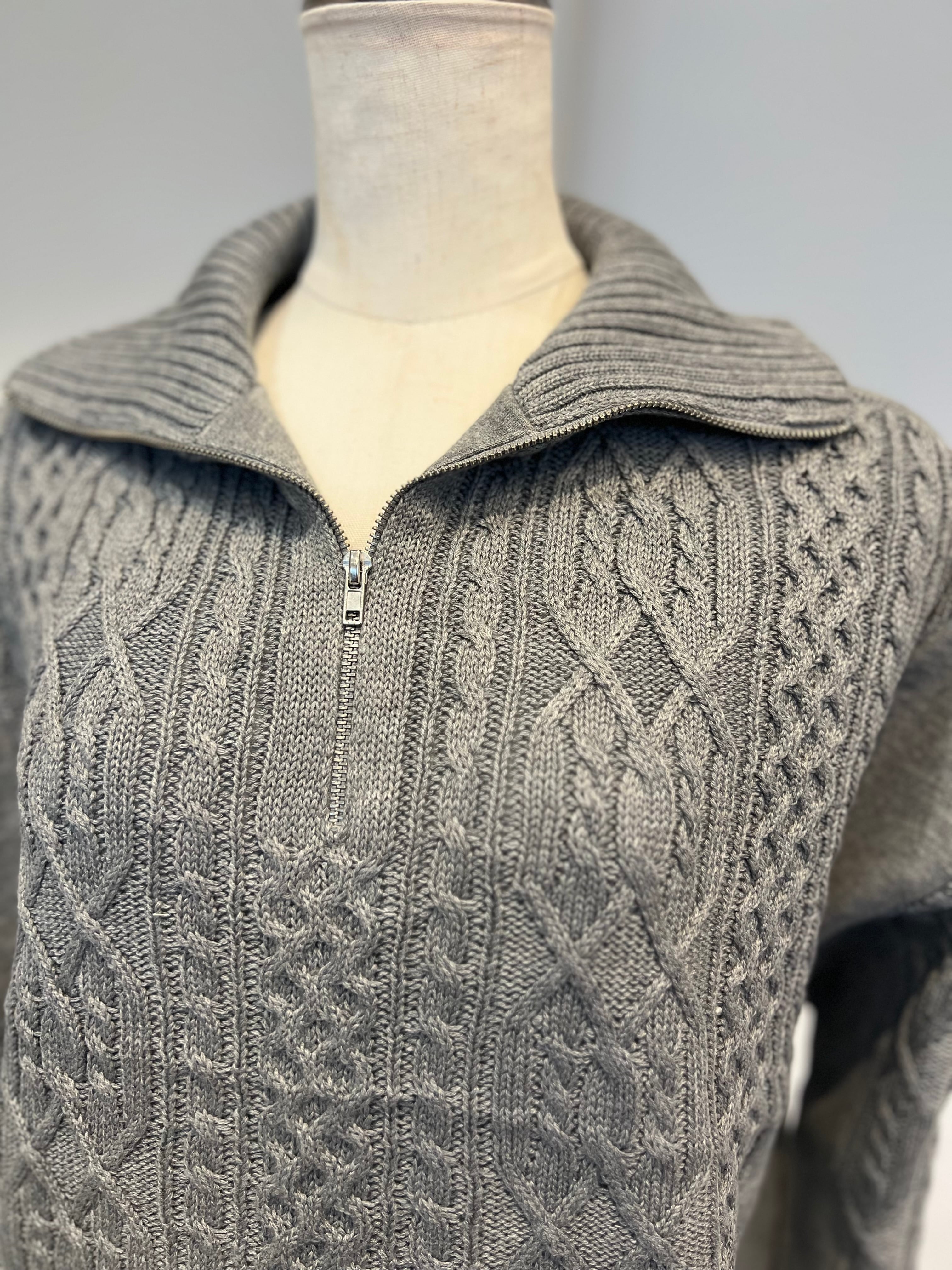 【SELECT】スウェット×ニット　ハーフZIP プルオーバー