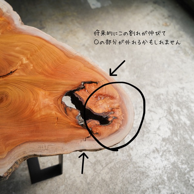 人気の楕円形 欅の輪切りの一枚板 ローテーブル