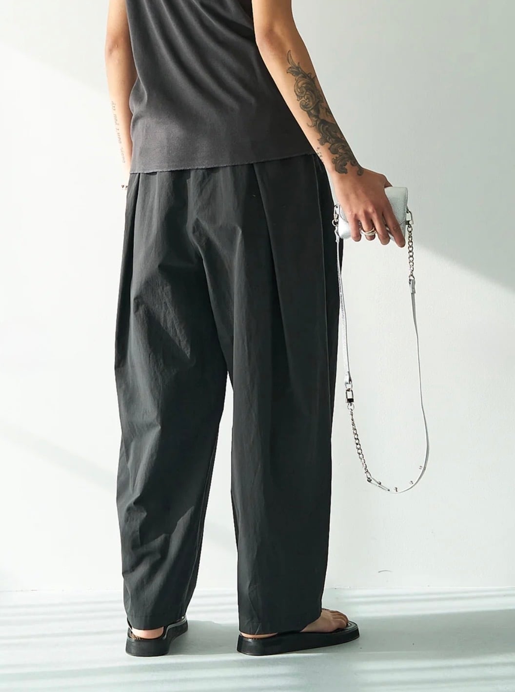 YENN WAIST RIB CURVE PT ワイドパンツ 38 YENN 】 WAIST RIB CURVE PT | valance 福井｜レディースセレクト