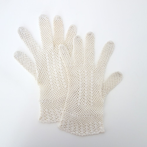 【FRENCH ANTIQUE】【 DEADSTOCK】フレンチレース製クロシェレースグローブ "GANTS EN DENTELLE"