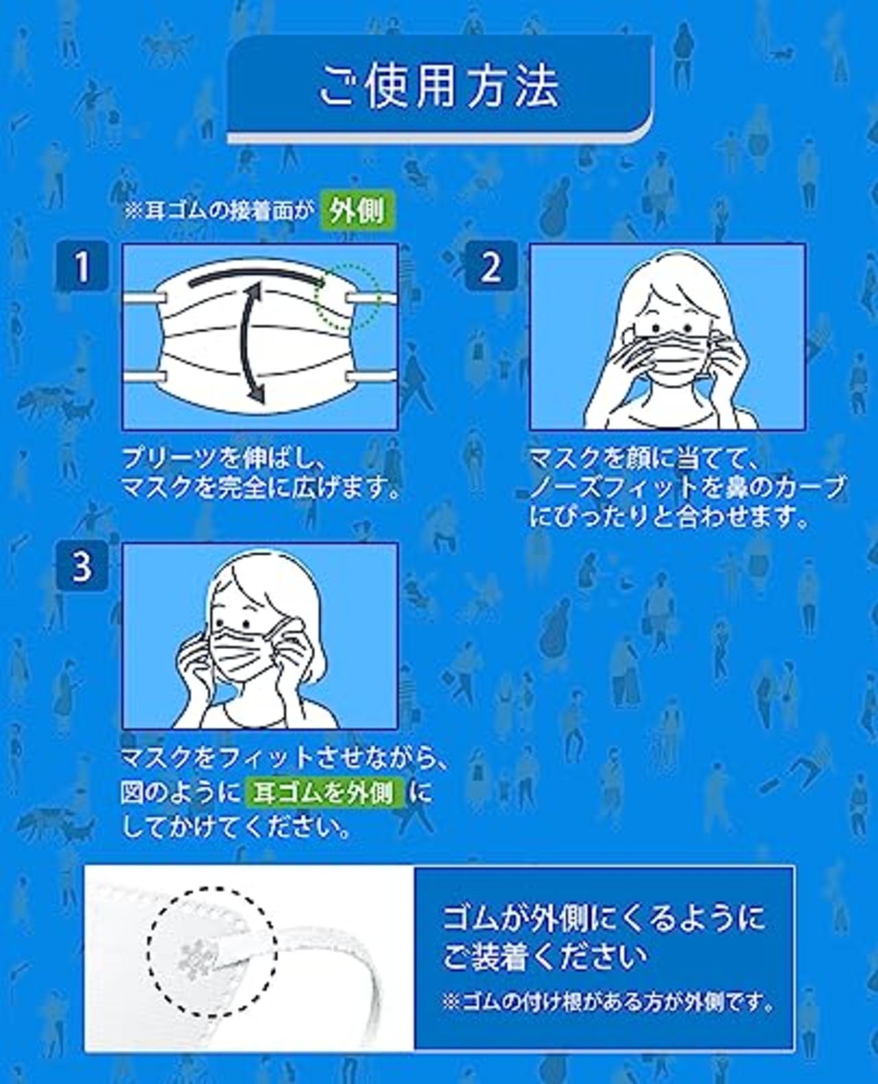[医食同源ドットコム] iSDG 立体型プリーツマスク ゆったりフィット (普通サイズ) 個包装 ホワイト 40枚入り