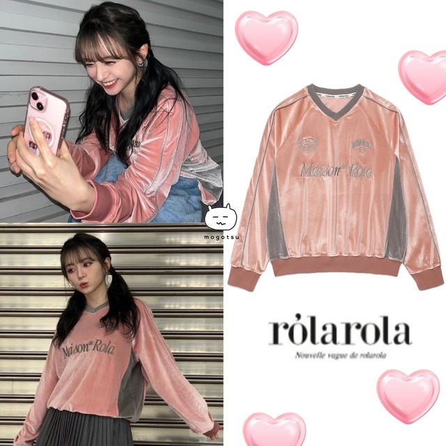 ★Kep1er マシロ 着用！！【rolarola】SPORTY LONG SLEEVE SWEATSHIRTS PINK