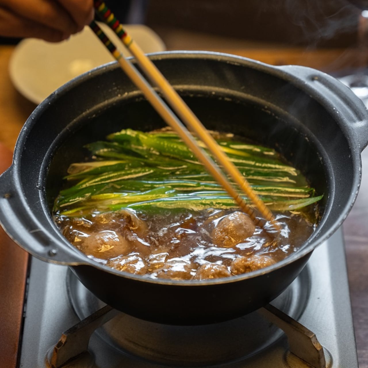 「鴨鍋・つくねたっぷり・河内鴨のあぶら鍋」藤村ハイボール2本付