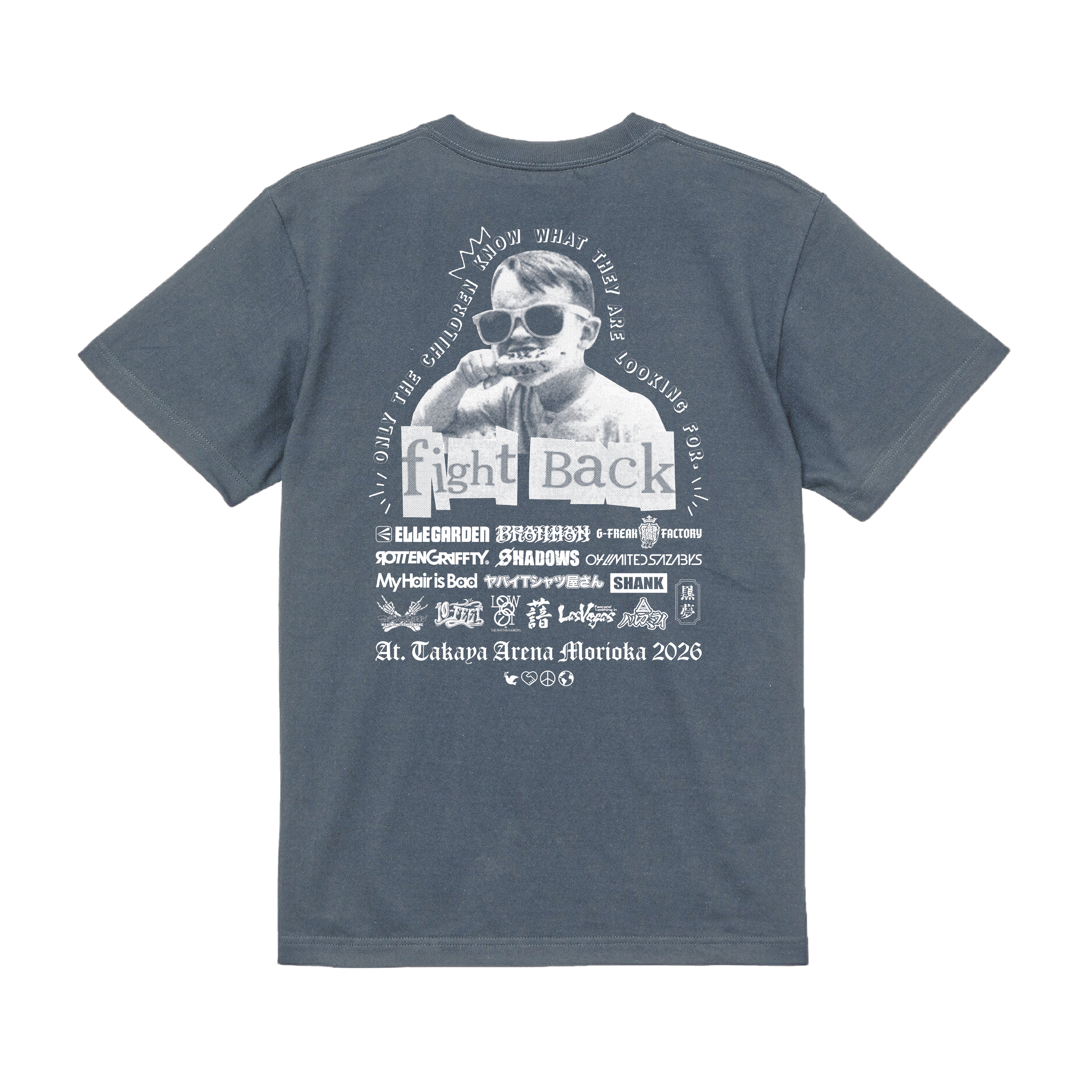 KIDS T-SHIRTS【 Hazy Navy × White 】《FIGHT BACK 2026 先行通販：4