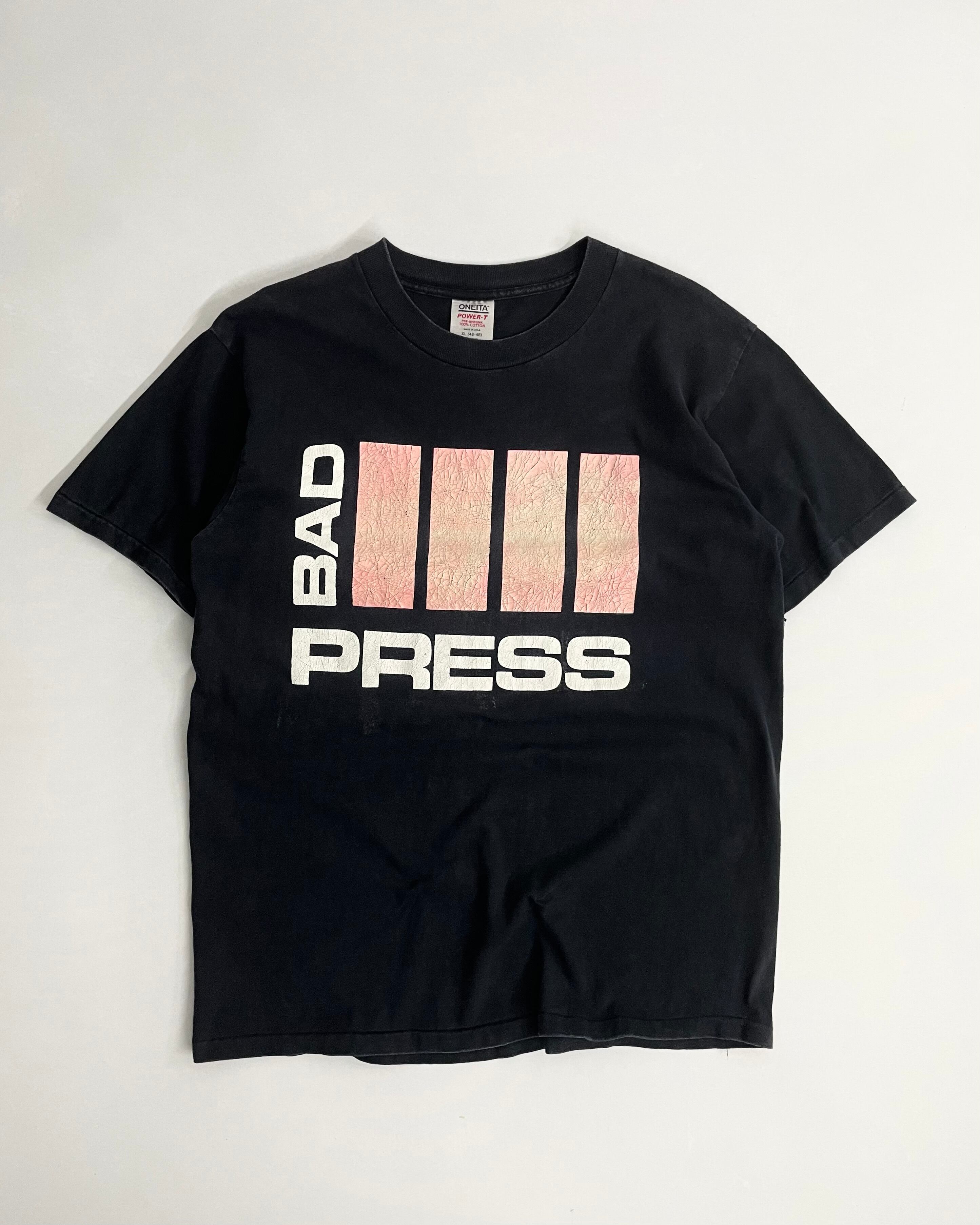 90s ONEITA "BAD PRESS" Print Tee USA製