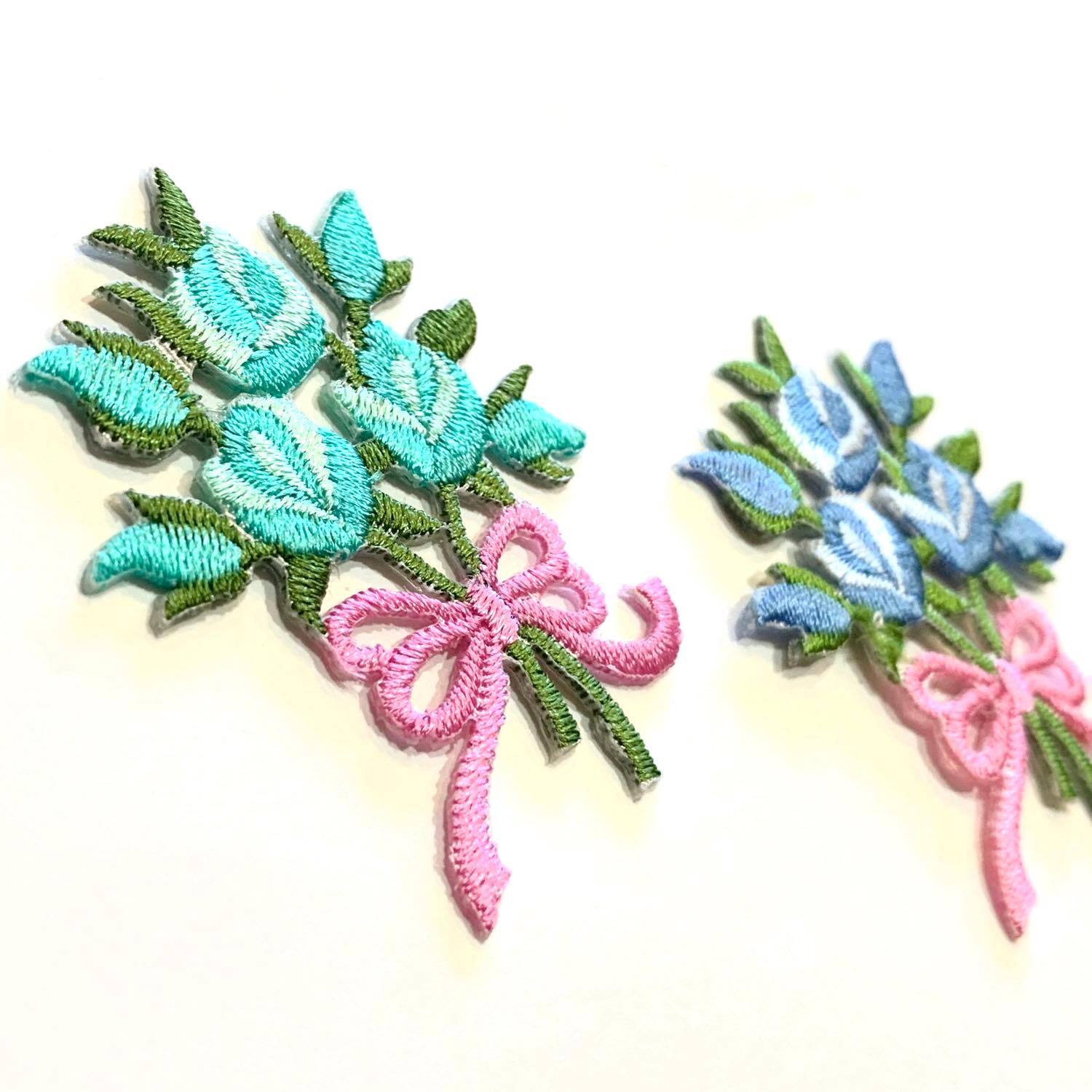 再入荷〉花束のワッペン（お花3つと蕾） | Dua-アクセサリーパーツショップ