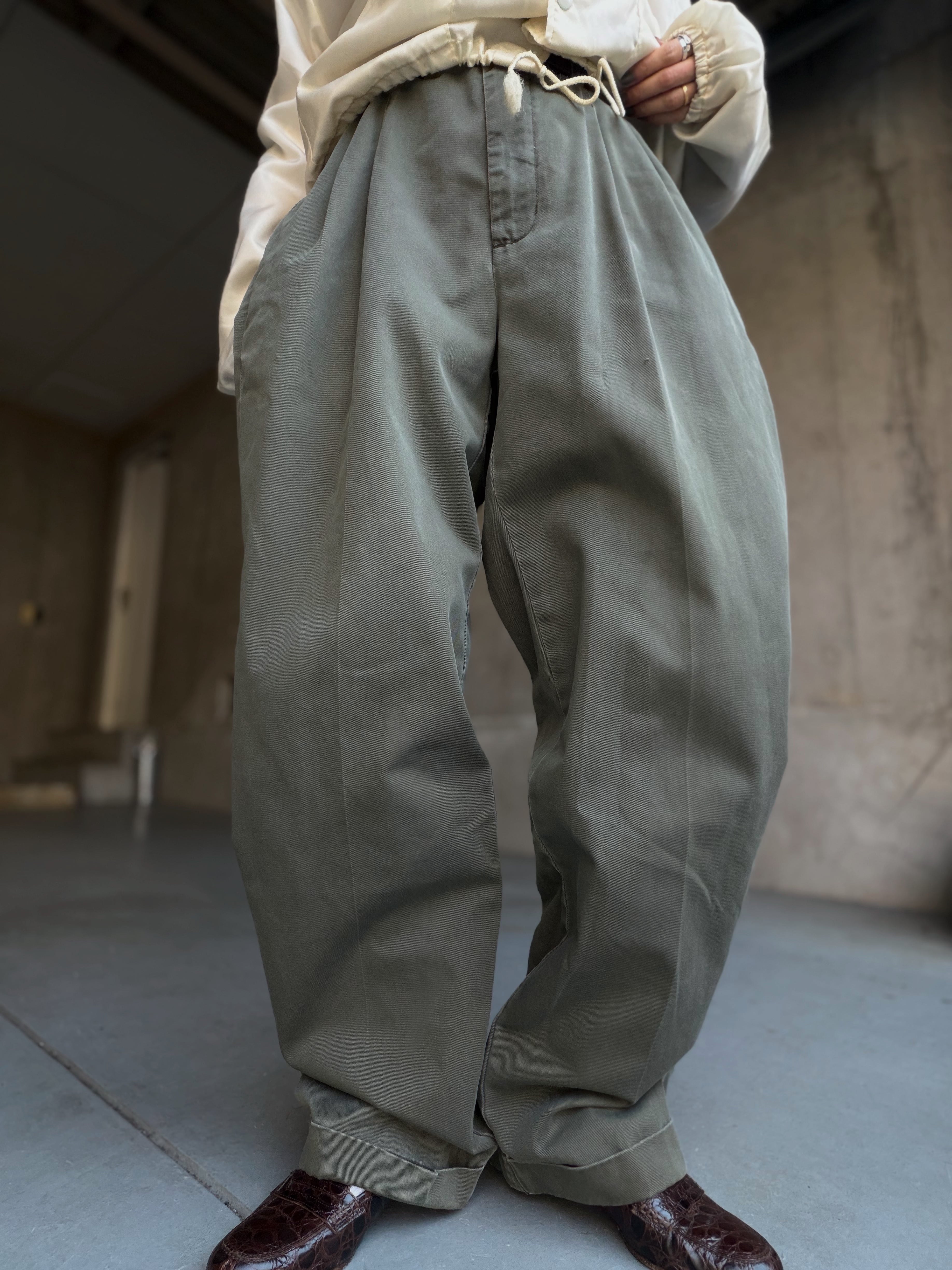 (PT990)90‘s Cabelas 2tucks cotton wide pants