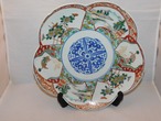 伊万里色絵山水輪花皿 Imari porcelain  plate