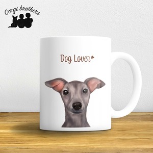 【 イタリアングレーハウンド 水彩画風 毛色4色 】マグカップ　お家用　プレゼント　犬　うちの子　犬グッズ　プレゼント