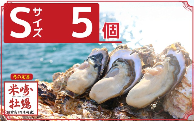 【米崎牡蠣】生食用殻付き牡蠣　Sサイズ（5個セット）