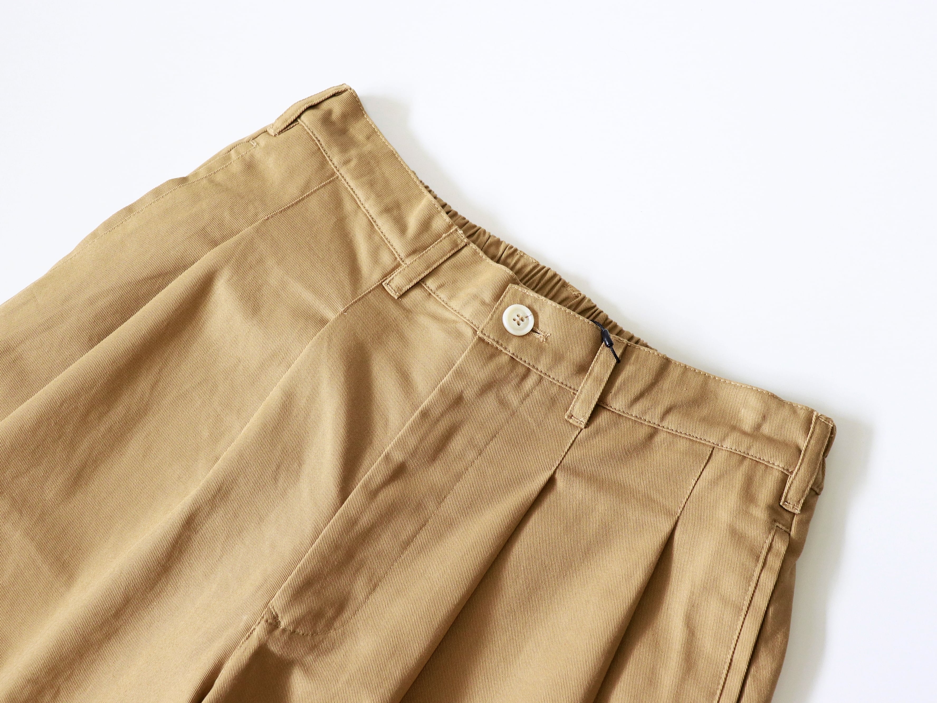 KELEN / 2TUCK COCOON TROUSER “NIPS” - BEIGE ケレン / 2タック