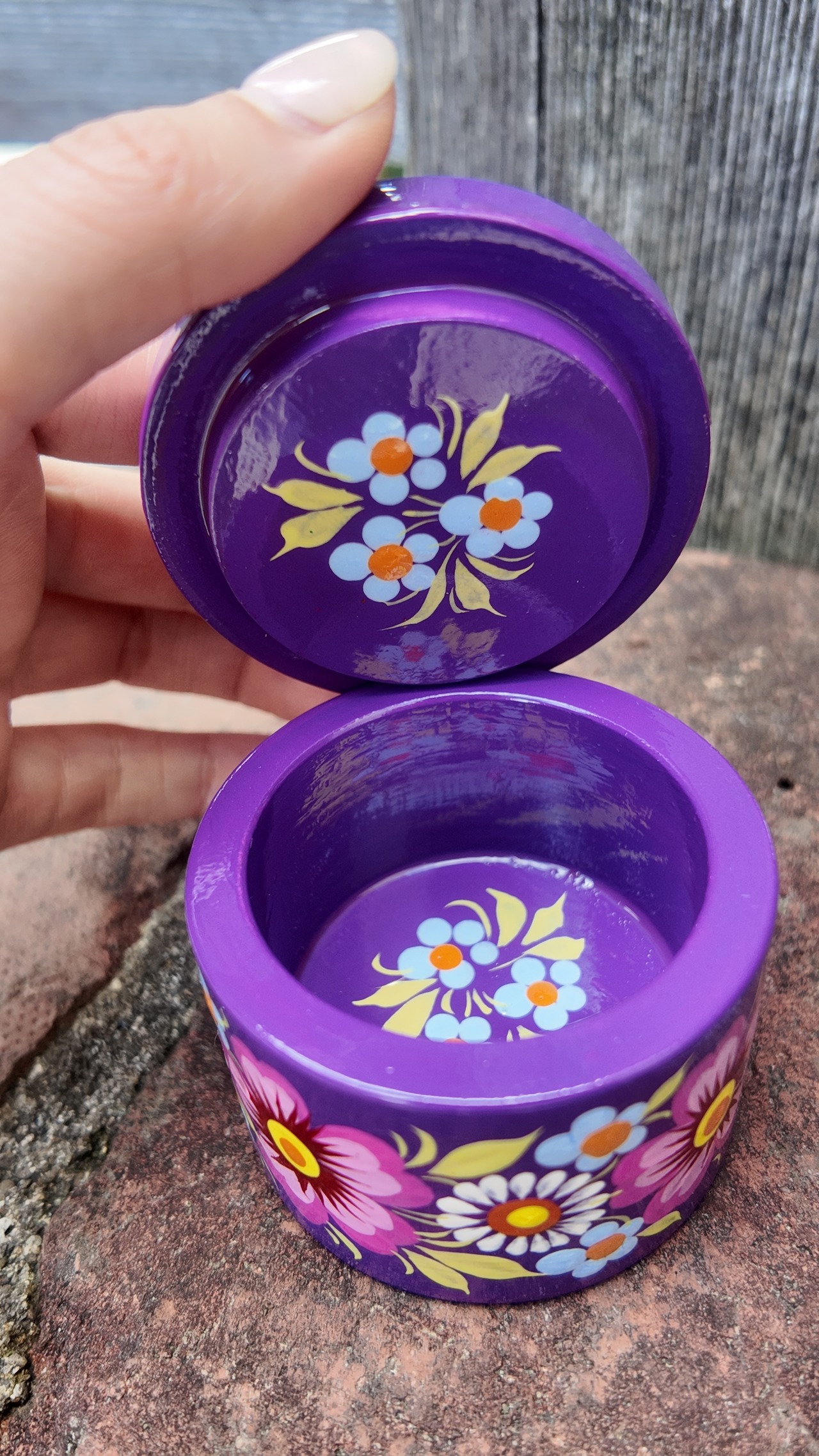 ペトリキウカ塗り　木製小物入れ・ジュエリーボックス（ティモシェンコ作）ウクライナ製 - 2