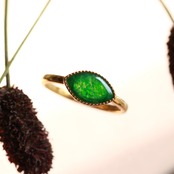 マーキス深緑翡翠 K10YGリング A貨翡翠 jd_rg1456