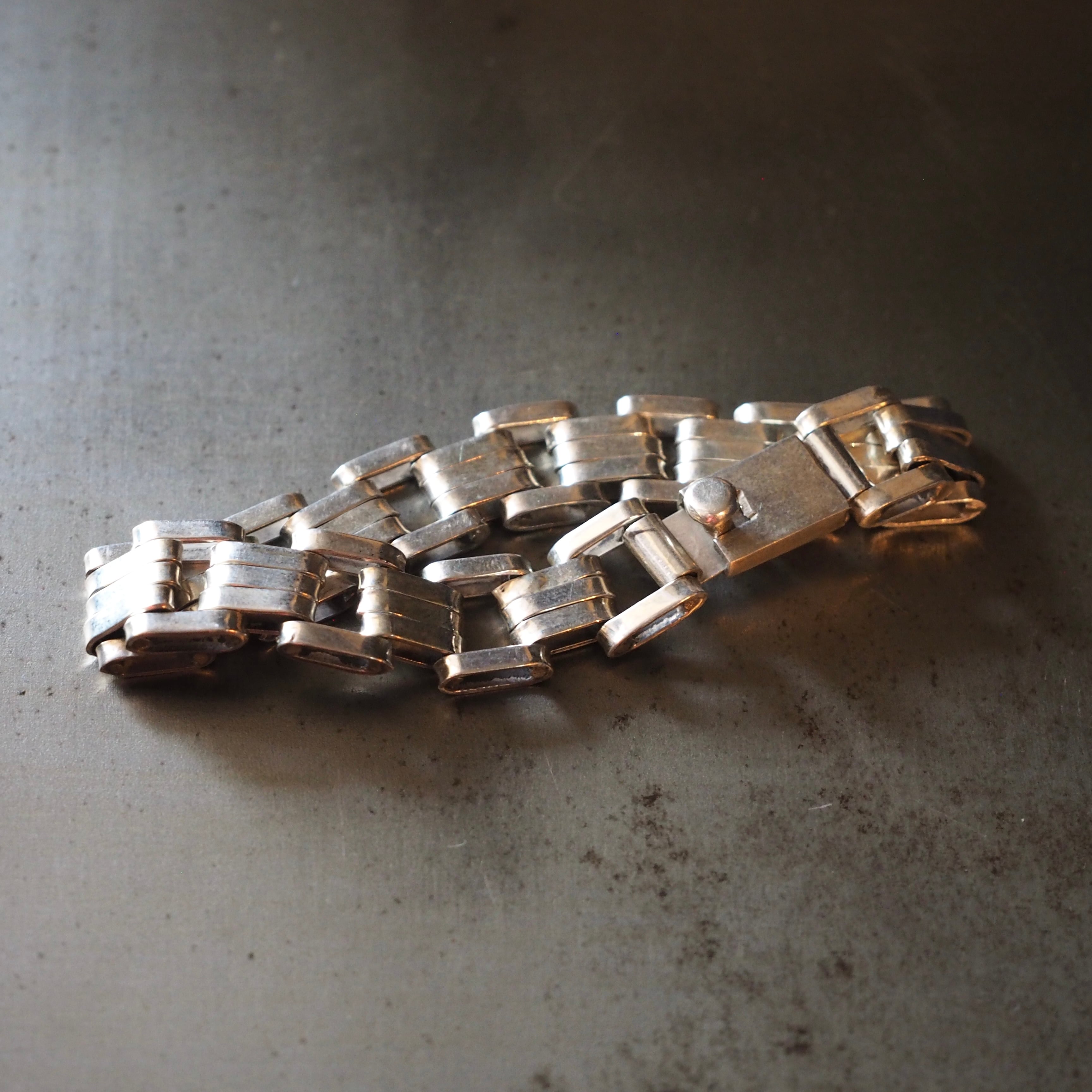 MEXICO Silver925 Heavy link bracelet TD-85 33.9g メキシカンジュエリー ブレスレット シルバー アーティスト