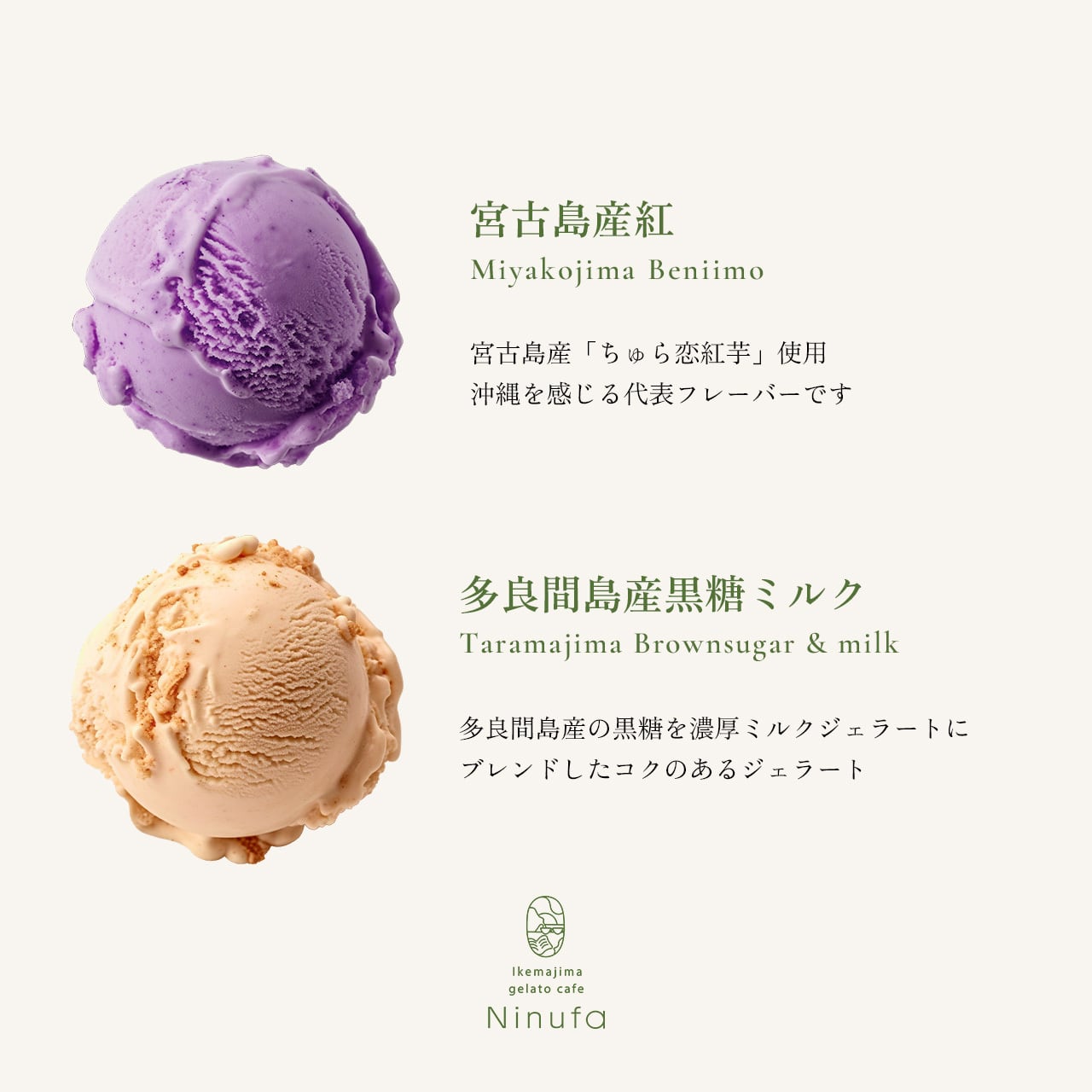 島の恵みジェラート（8個セット） | Ikemajima gelato cafe Ninufa