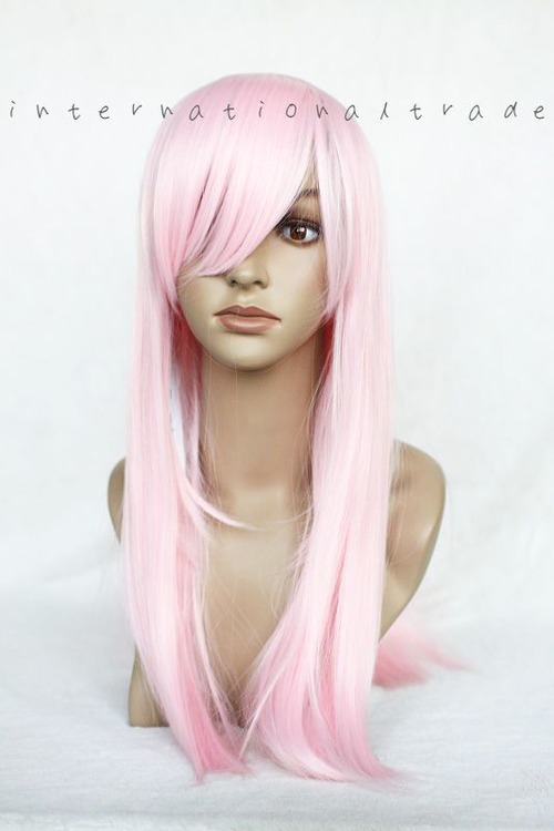コスプレウィッグ ピンクロングストレート 高品質 耐熱ファイバー 自然な質感 サラサラ スタイリング自由 ハロウィン 仮装 イベント アニメ キャラクター ウィッグ  軽量 快適な着用感 男女兼用 コスチュームにぴったり 女の子 可愛い 　7010