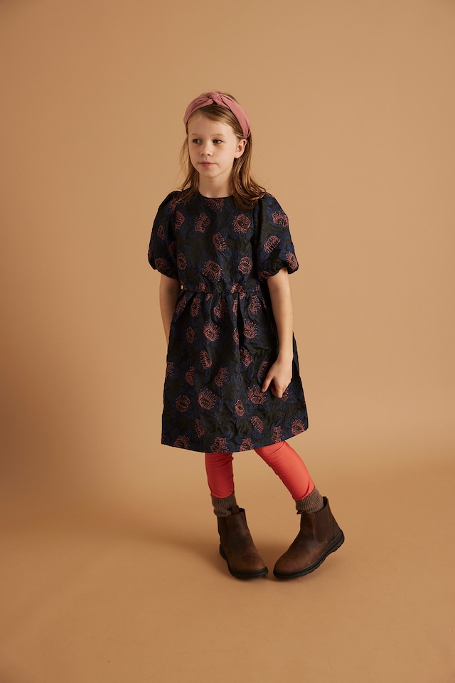 【23AW】soft gallery(ソフトギャラリー)puff sleeve Dress Blue(6y/8y)ワンピース