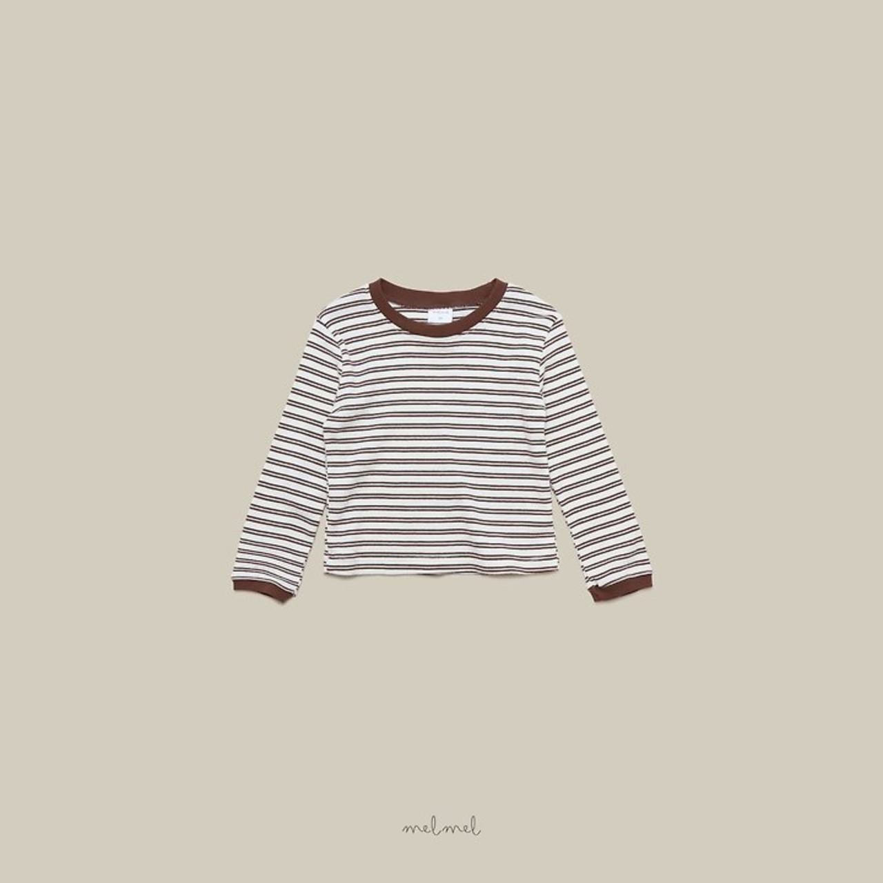 【取寄/韓国直送】melmel コントラストストライプTシャツ｜秋服｜韓国子供服 ｜26/AT