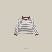 【取寄/韓国直送】melmel コントラストストライプTシャツ｜秋服｜韓国子供服 ｜26/AT