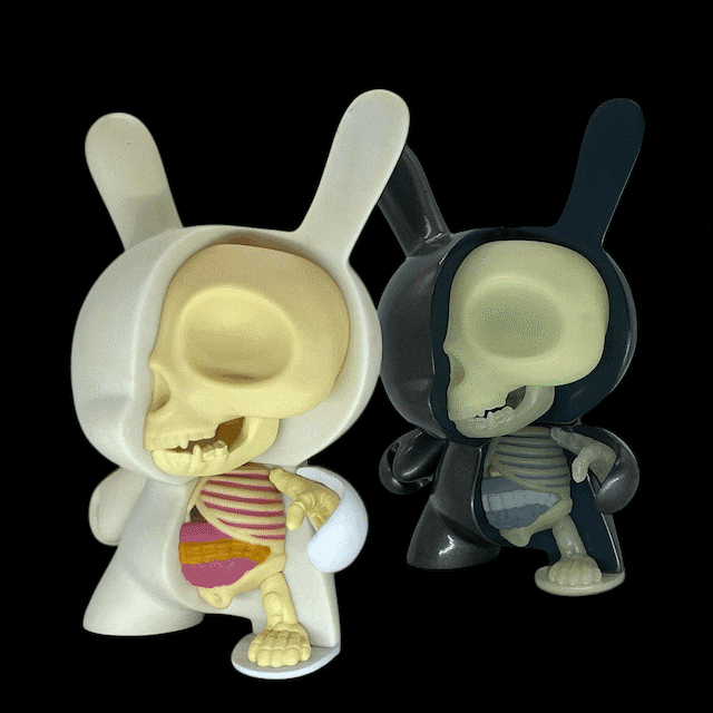 Half Ray 5" Dunny  (set of two) by Jason Freeny