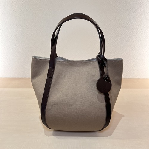 バルーンバッグ　革×帆布　チョコ