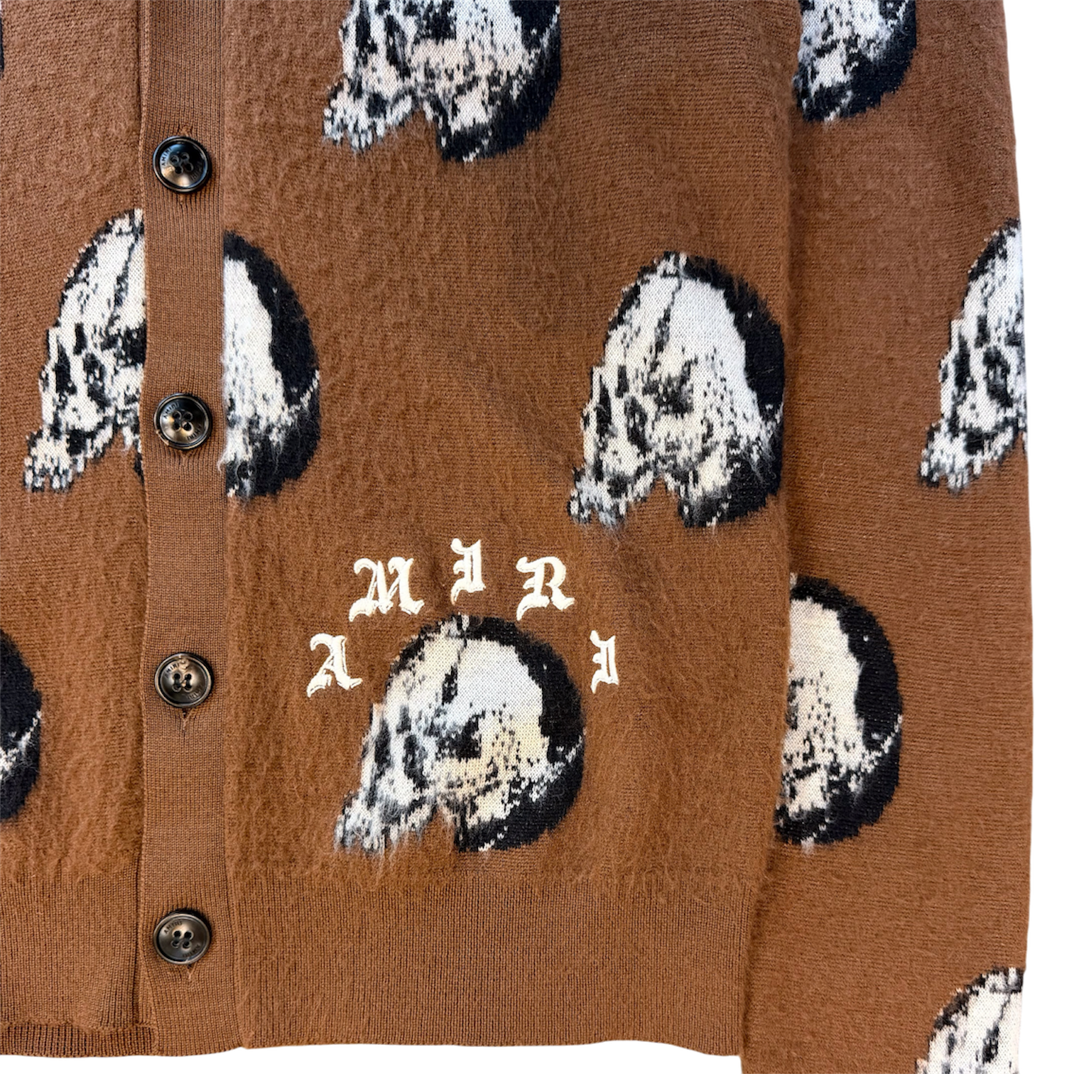 AMIRI Wes Lang Repeat Skull Cardigan