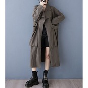 オーバーサイズ ロング トレンチ コート  00285