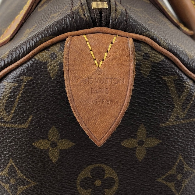 LOUIS VUITTON ルイヴィトン スピーディ30 モノグラム ハンドバッグ ブラウン レザー ボストン vintage ヴィンテージ オールド ancjxg