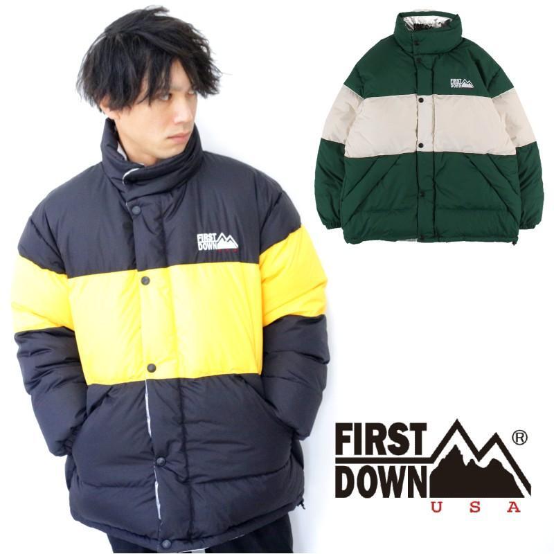 FIRST DOWN ファーストダウン リバーシブルダウンジャケット SWITCH DOWN JACKET アウター 防寒 冬 ユニセックス カジュアル スポーツ ストリート FIRST DOWN ファーストダウン リバーシブルダウンジャケット SWITCH