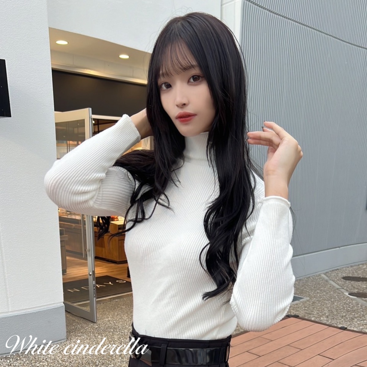 タートルネックニットトップス ［White］ | White Cinderella
