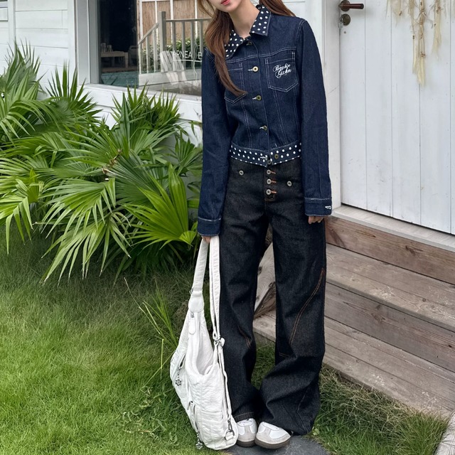 contrast pocket stitch denim　コントラストポケットステッチデニム　J2145