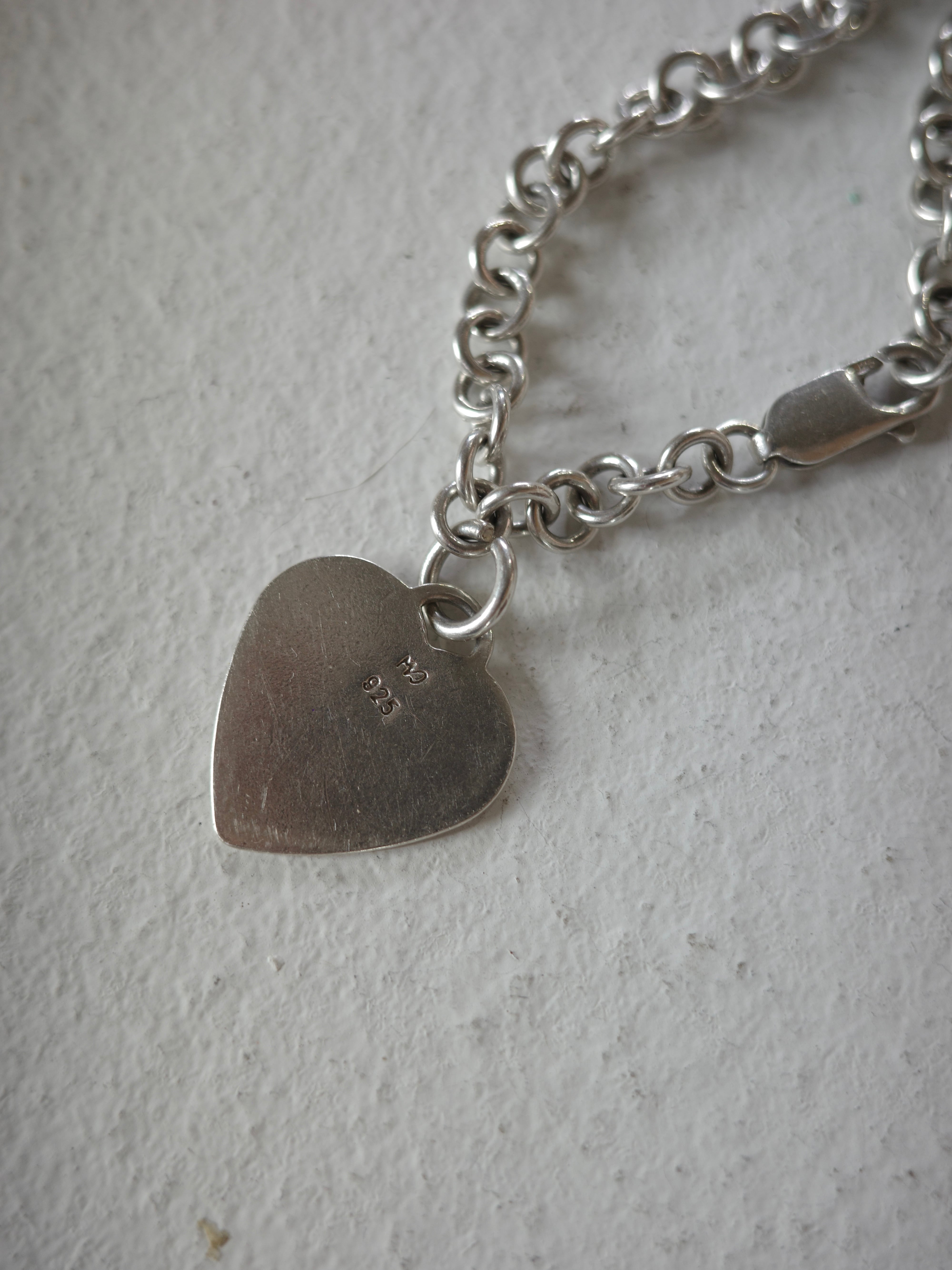 vintage> heart motif chain bracelet | CherLife