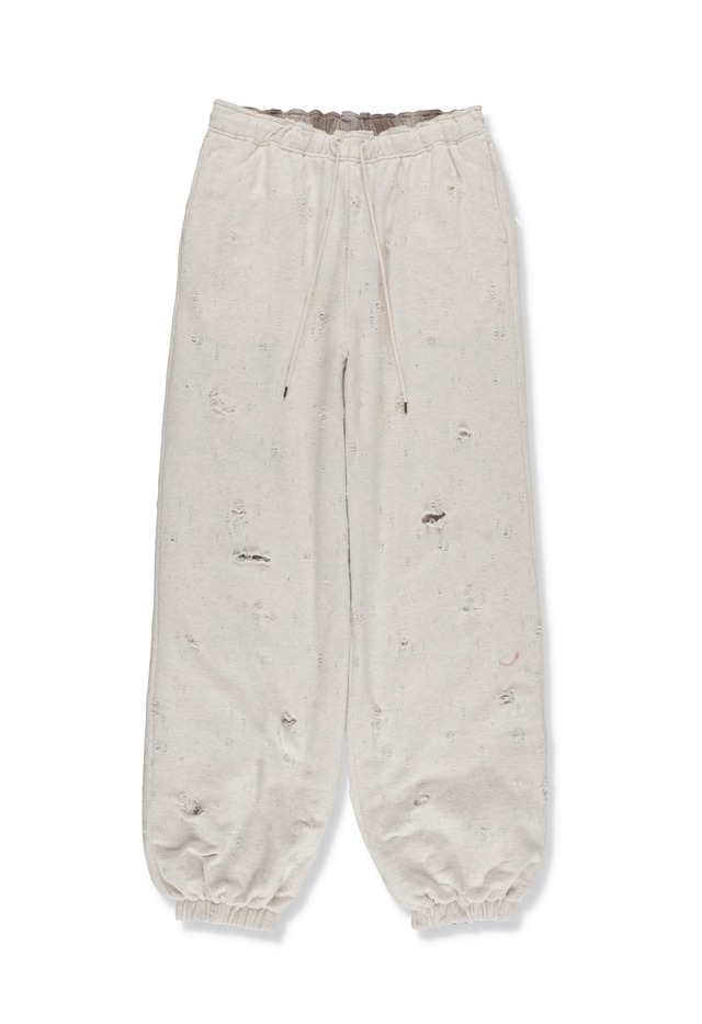 BULLET HOLE SWEAT PANTS IVORY