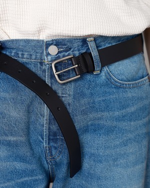 ssstein "CLASSIC LEATHER BELT (PINNED BUCKLE)〔BLACK〕"
