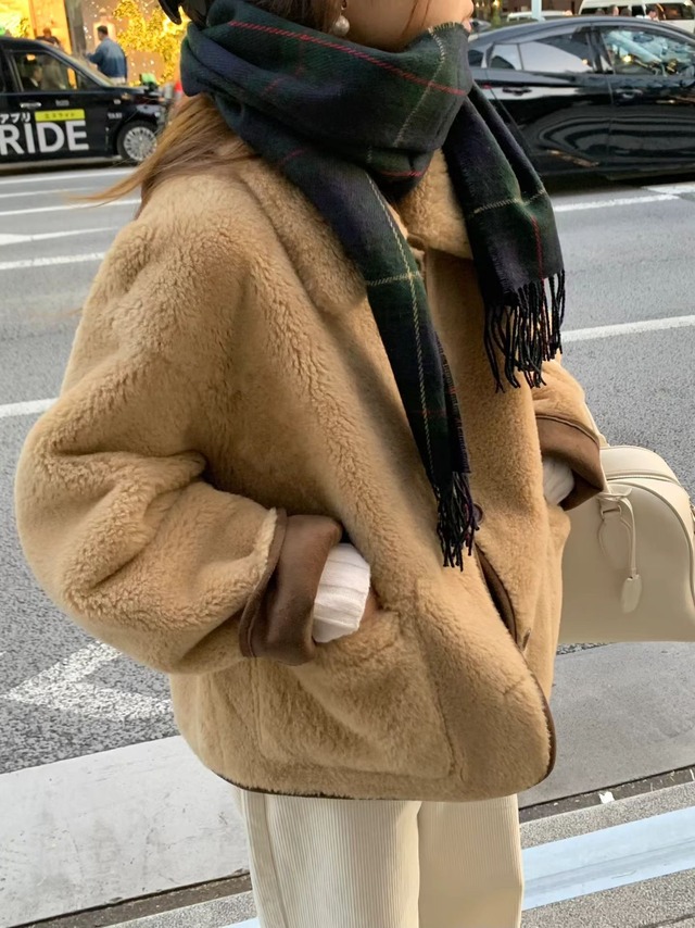 (OUNCE) check wool muffler / 3 color