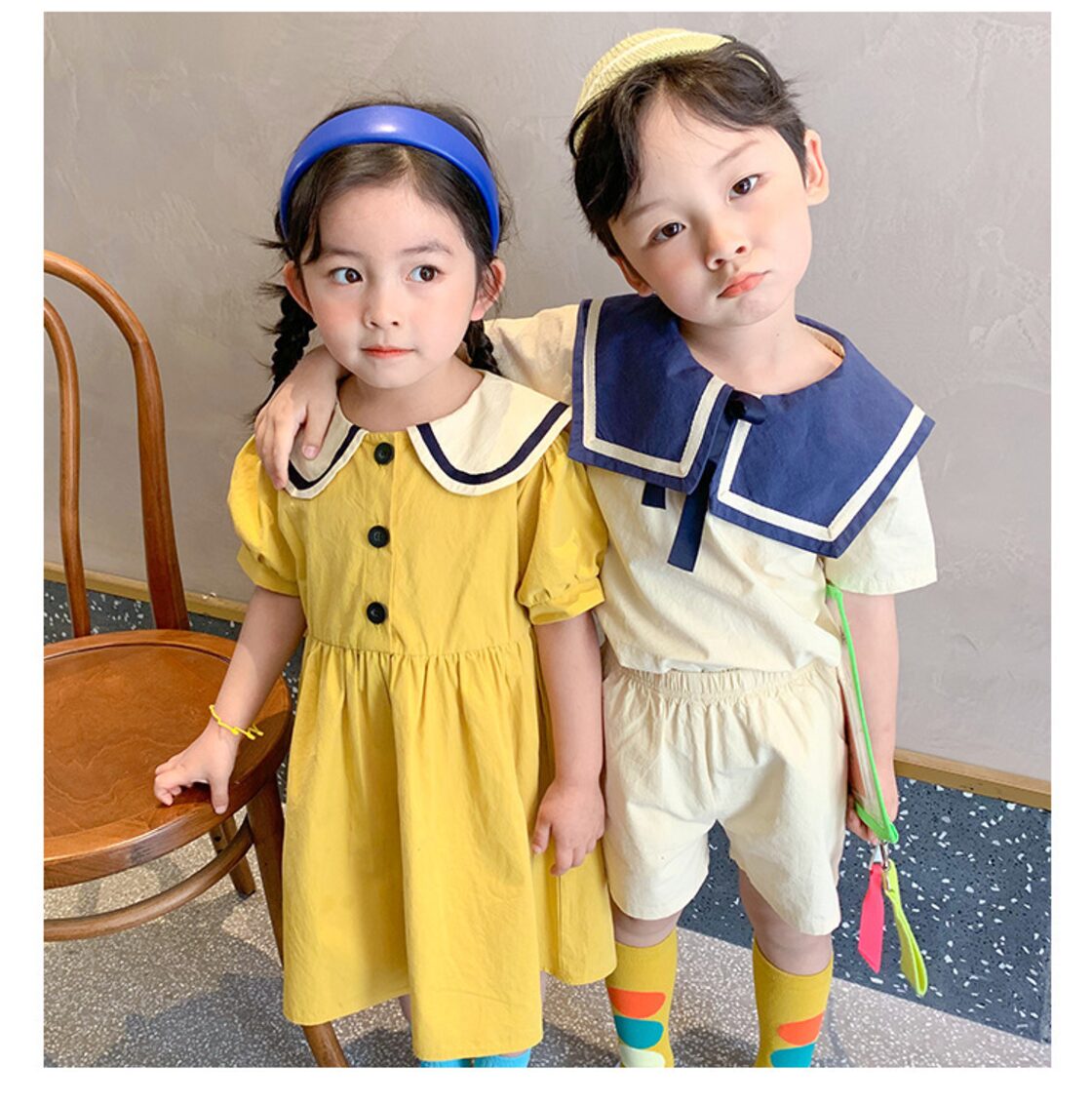 子供服 女の子 ワンピース 男の子 セットアップ 2色 80-130㎝ 姉妹 