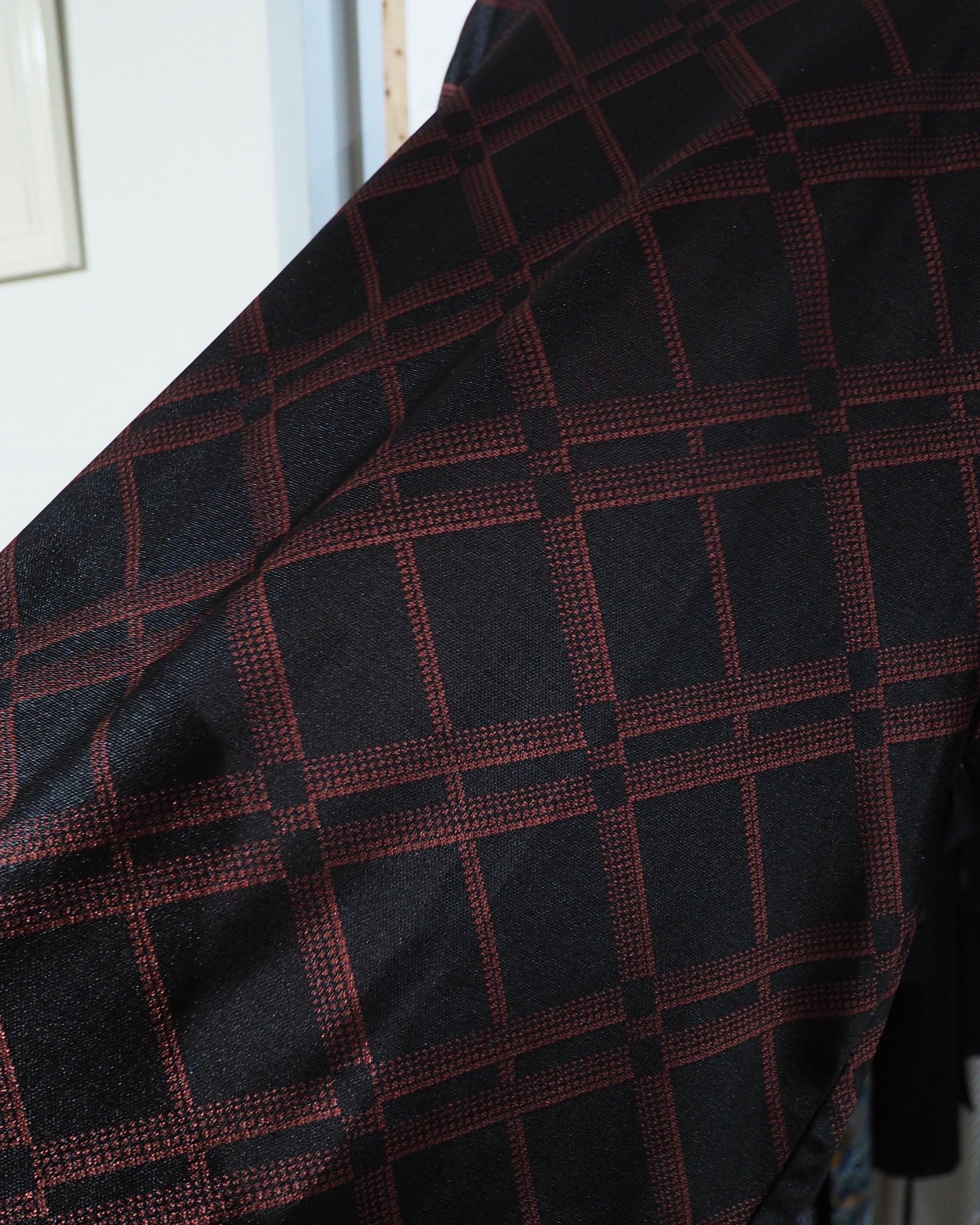 1995s " JEAN PAUL GAULTIER HOMME objet " Gloss Stretch Plaid pattern Archive Tee