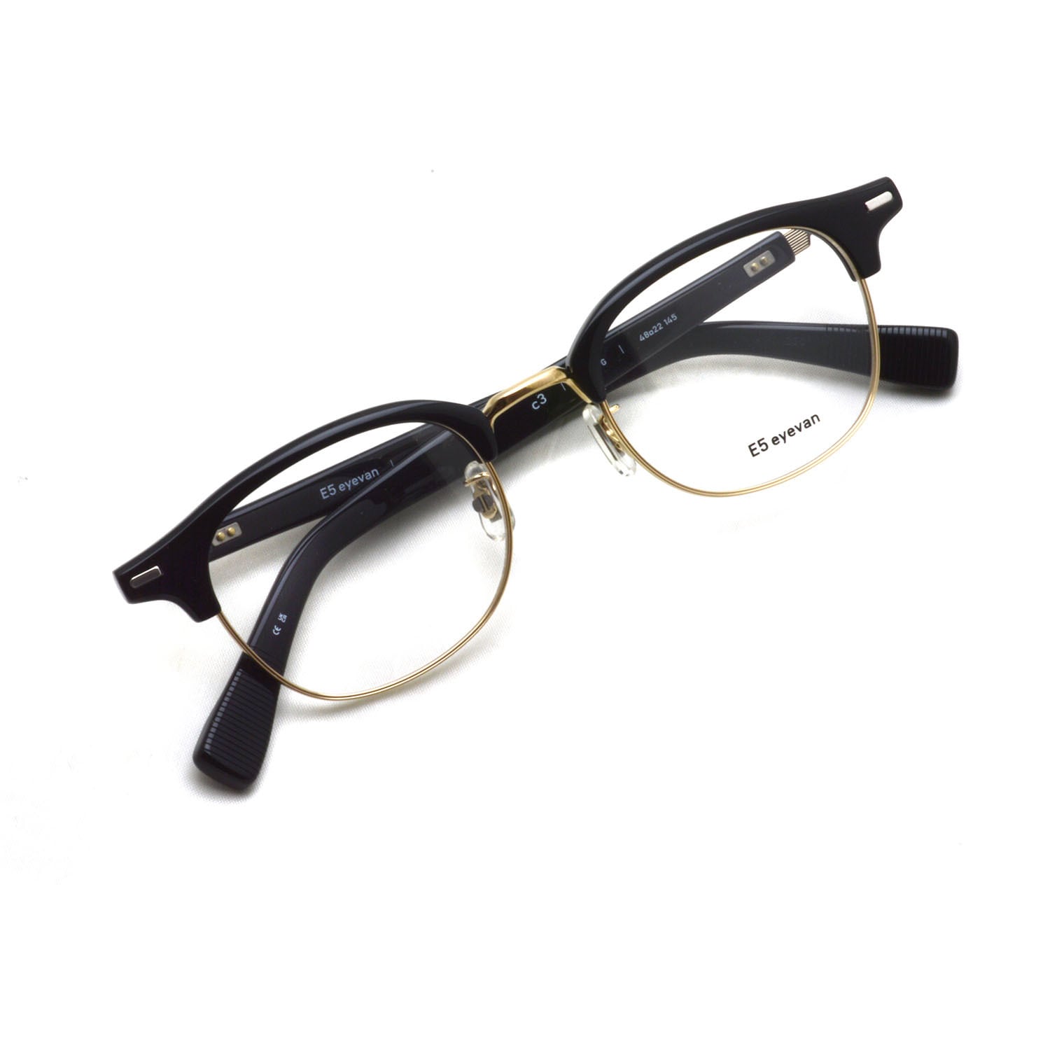 EYEVAN ブラウンレンズサングラス EYEVAN / ALLEN (52) Sun / PBKG - S.BR ピアノブラック/ゴールド