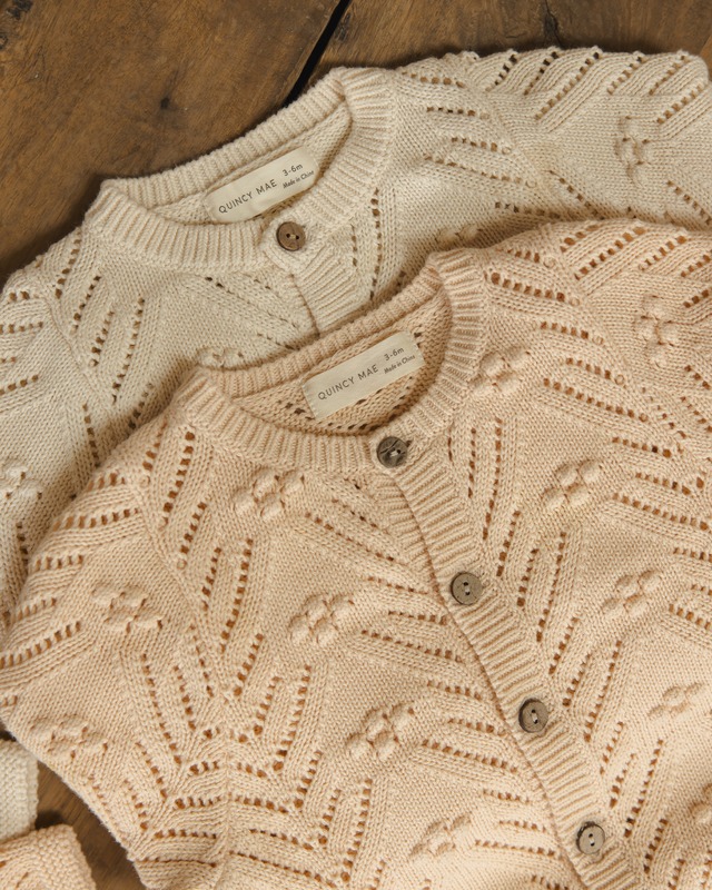 Quincy Mae - Knit Cardigan / Natural
