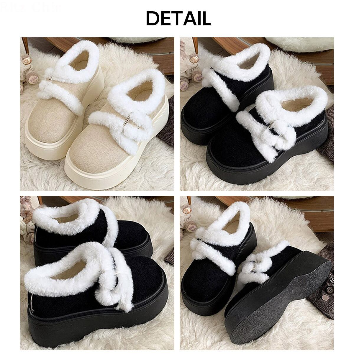ムートン シューズ 厚底 もこもこ ふわふわ レディース 秋冬 韓国 暖かい 裏起毛 大人 かわいい きれいめ ファーブーツ ショートブーツ フェミニン ガーリー 大人可愛い 大人女子
