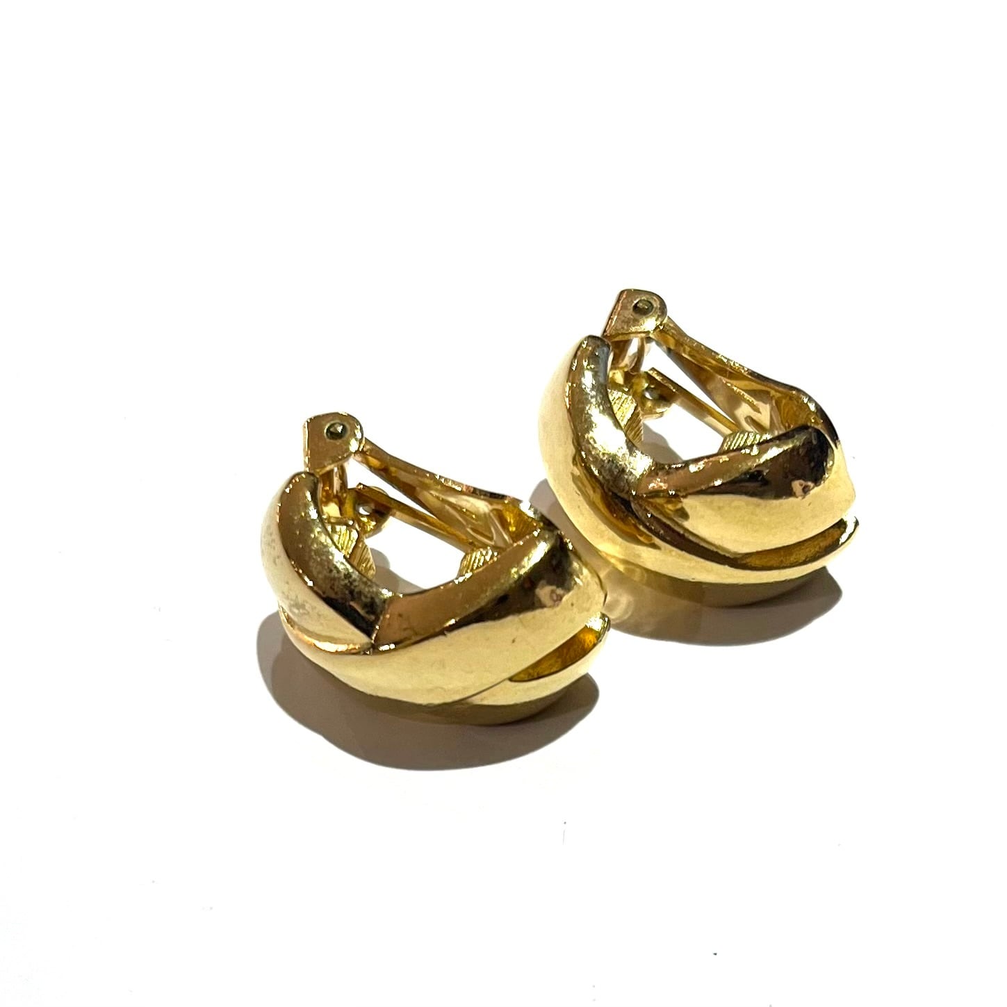 ChristianDior EARRING】 2688 DIOR ゴールドリボンクロス