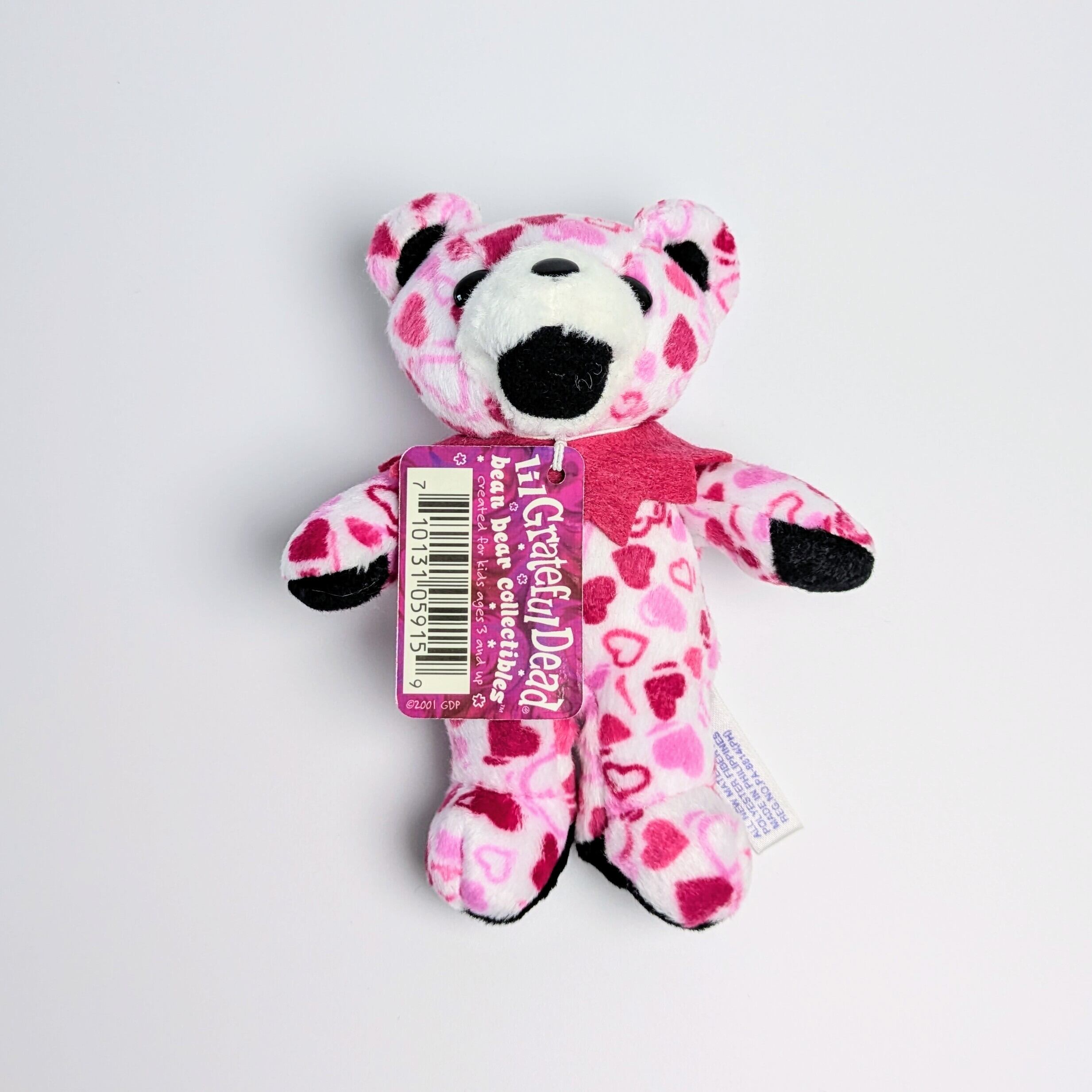 ☆DEADSTOCK / VINTAGE☆ 2001年製【 Grateful Dead(グレイトフルデッド)】5inch 5インチ / Bean Bear ビーンベア / ハート柄 / シリーズA / ベロなし 舌なし  / Lil Love リル・ラブ / 日本限定 JAPAN LIMITED〚アメリカン雑貨 アメトイ〛